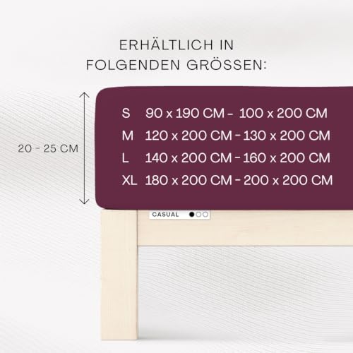 schlafgut Casual Spannbettlaken 120x200 cm 100% Bio-Baumwolle, Purple Deep – Ansicht 2