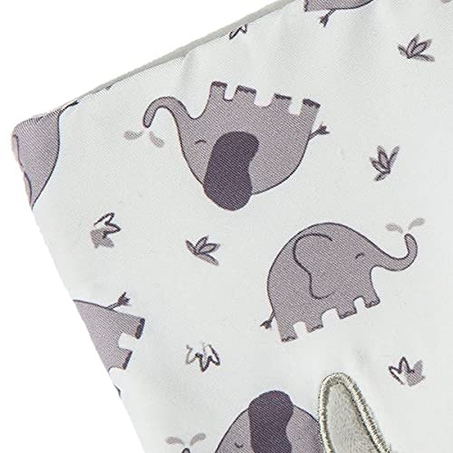 Image of Mary Meyer Afrique Crinkle Teether Toy with Baby Paper and Squeaker, 6 x 6-Inches, Elephant