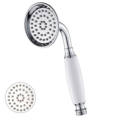 Trocaleu Clássico cabeça redonda de chuveiro de mão de cerâmica dourada cascata de estilo tradicional telefone cromado polido para casa de banho