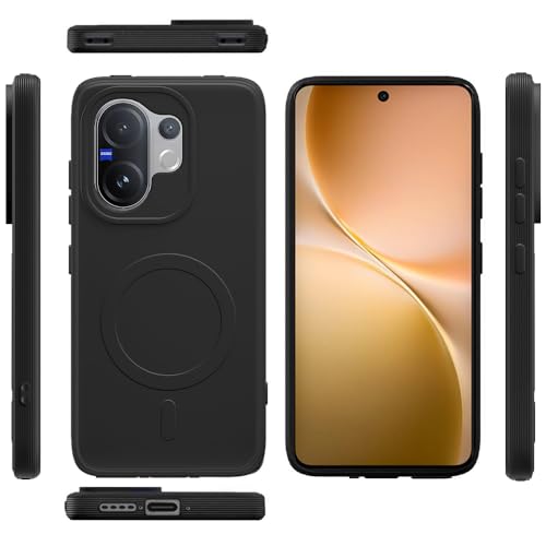 Image of Back Cover | MagFit Ring Design (Non-Magnetic) | Shockproof Protection | Anti-Slip Grip | Raised Camera Edges | Slim Protective Case for Vivo V60 5G / V60e 5G / T4 Pro 5G (Matte Black)