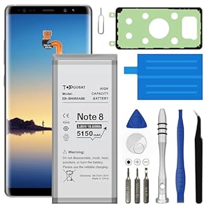 TOPGOBAT Ersatzakku für Samsung Galaxy Note 8, 5150 mAh hohe Kapazität, kompatibel mit Samsung Galaxy Note 8 Modellen (SM-N950, N950T, N950A, N950P, N950V, N950R4, N950F) mit Werkzeugsatz, EB-BN950ABE