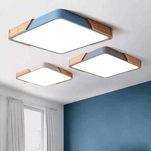 Plafonnier LED design rectangle gris 65cm pour entrée élégante