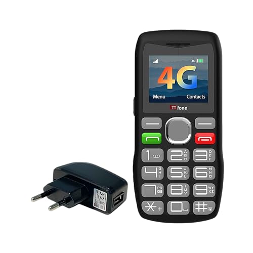 TTfone TT890 Téléphone 4G pour Seniors Téléphone Mobile à Grandes Touches Facile à Utiliser avec Bouton d’Appel d’Urgence, Chargement USB-C, Bluetooth,...