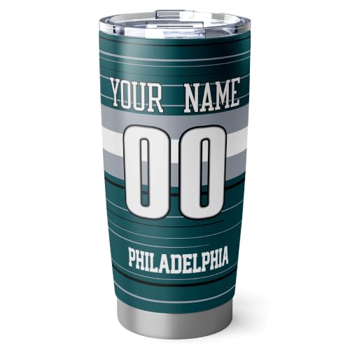 Image of Philadelphia Tumbler 20oz Travel Mug Gifts Custom Name Number