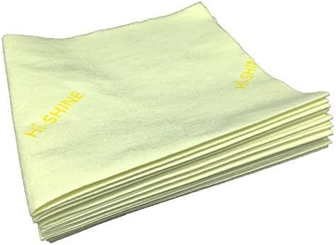 Hi-Shine 10 Next Generation Microfibre Cloth 40x40cm  Chemical Free Microfibre Cleaning Cloth for Glass, Glasses, Stainless Steel, Shiny Surfaces, Window Cleaning Cloths -Glass Cleaning Cloth Yellow