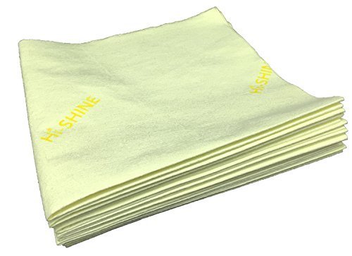 Hi-Shine 10 Next Generation Microfibre Cloth 40x40cm – Chemical Free Microfibre Cleaning Cloth for Glass, Glasses, Stainless Steel, Shiny Surfaces, Window - Yellow