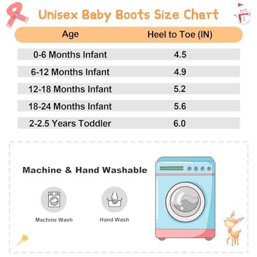 L-Run L-A0319-BROWN RETRO-125 Newborn Baby Boys Girls Winter Boots Infant Toddler Winter Warm Crib Booties Shoes Brown 6-12 Months Infants thumb #5