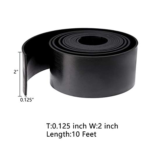 Torrami Solid Neoprene Rubber Strips Roll 1/8 (.125) Inch Thick X 2 Inch Wide X 10 Feet, For Diy Weather Stripping, Gasket, Seal #TOP1
