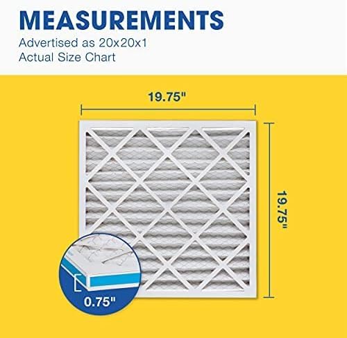Aerostar 20x20x1 MERV 8 Air Filter, 6 Count, ACTUAL SIZE (19.75 x 19.75 x 0.75), HVAC, Air Conditioning & Furnace Filter Captures Dust, Lint & Pollen (MPR 600 / FPR 5), Made in USA — view 4