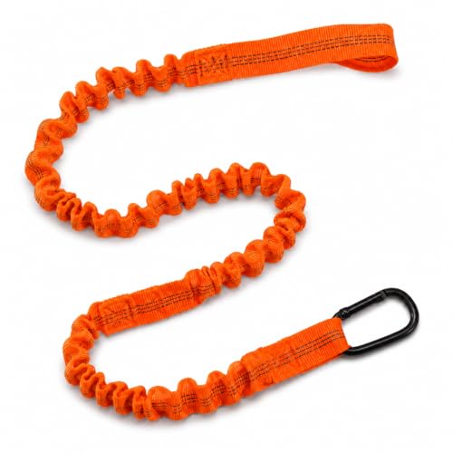 PHX Grove Guinzaglio per Kayak a Spirale Arancione con Moschettone, Cordino Elastico per SUP/Canoa/Barca