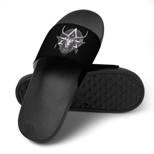 Baphomet Satanic Goat Head House Sandals Non-Slip Bathroom Slippers Beach Summer Shoes for Men Women4
