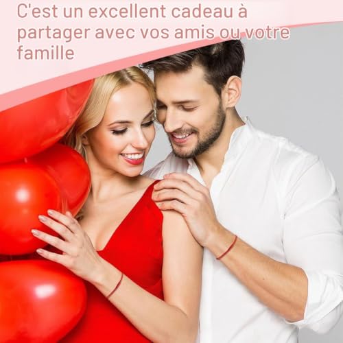 KUMSODE 2 Pièces Bracelet fil rouge, Amulette protection puissante, Réglable Kabbalah Bracelet Nœud Fil Bracelet, Bracelet rouge porte bonheur – vue 5