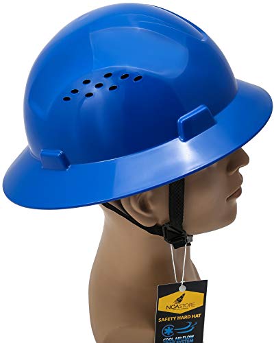 Noa Store Hdpe Blue Full Brim Hard Hat With Fas-Trac Suspension #TOP3