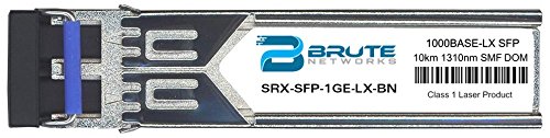 Brute Networks SRX-SFP-1GE-LX-BN - 1000BASE-LX 10km SMF 1310nm SFP Transceiver (Compatible with OEM PN# SRX-SFP-1GE-LX)