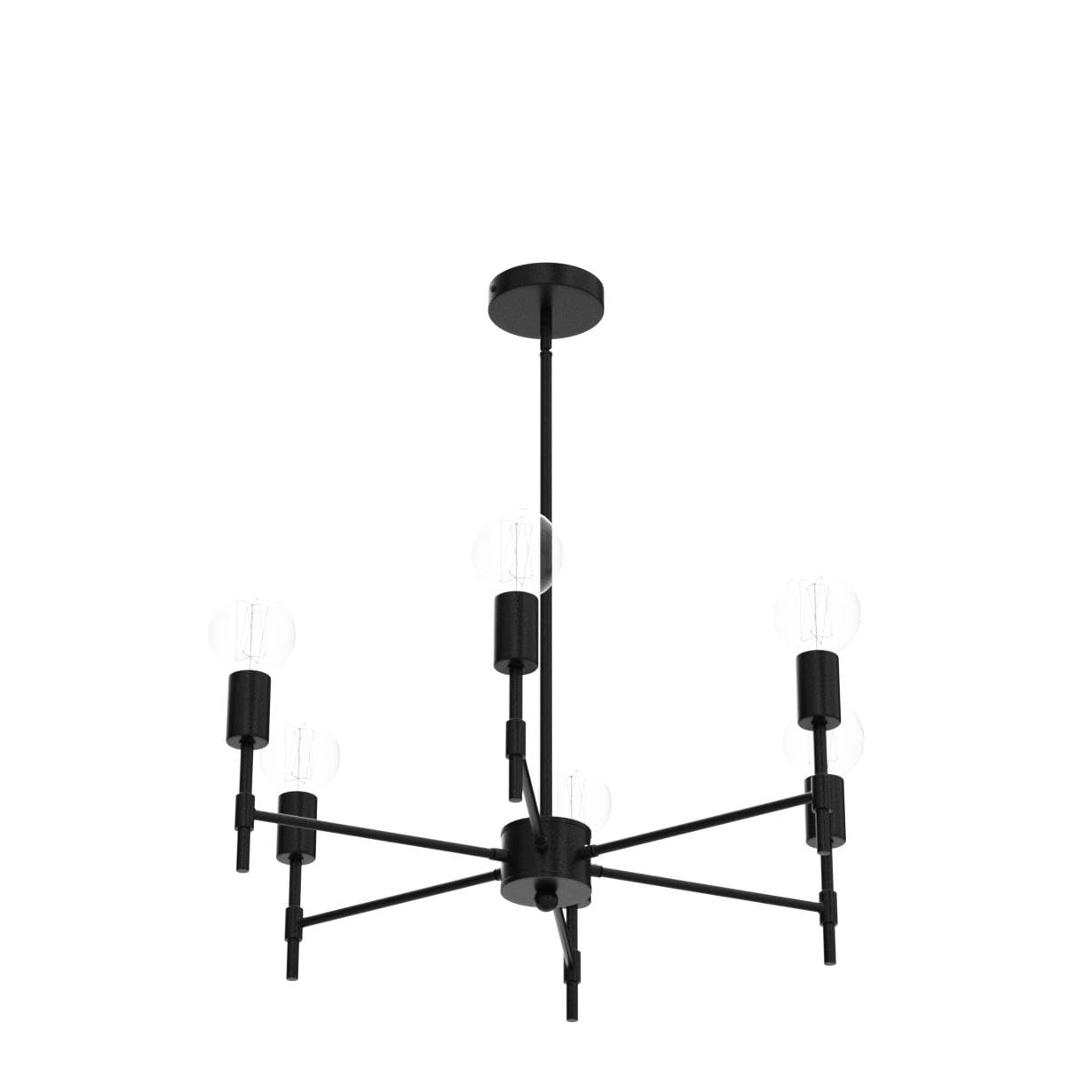 Lámpara de techo Sputnik de 6 luces de techo de metal moderna semiempotrada, lámpara colgante industrial para dormitorio, cocina, comedor, sala de estar, lavandería, base E26 4
