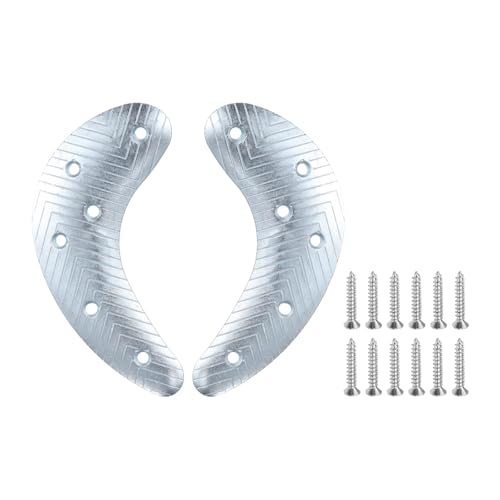HARFINGTON 2Pcs Metal Heel Plates Heel Guard Repair Pad Moon Taps Tips Sole Replacement with Screw...