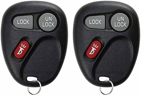 KeylessOption Key Fob Replacement for 1998 1999 2000 2001 2002 2003 2004 Cadillac Escalade Chevrolet Chevy Silverado Suburban Tahoe GMC Yukon Sierra Keyless Entry Remote, 3-Button 15042968-2 Pack