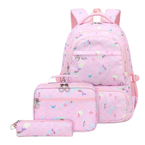 Sac à dos d'école grande capacité nylon sac à déjeuner trousse b