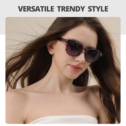 LVIOE Polarized Cat Eye Sunglasses for Women Trendy Classic Retro Shades with UV400 Protection for Driving Fishing LS80912
