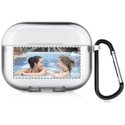 Estuche Fotográfico Personalizado de 2 Lados Compatible con Apple AirPods Pro 3rd (2025), Funda Blanda Personalizada con Su Propia Imagen y Texto (Semitransparente)