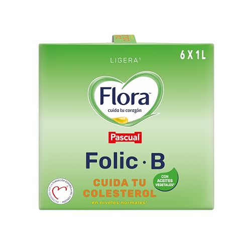 Calidad Pascual - Flora Folic B Ligera - Leche Semidesnatada - Pack De 6 Botellas X 1L