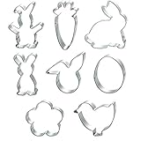 ausstecher ostern Verleihen Sie Ihrer Festtafel den letzten Schliff: 8 Stk. keks plätzchenausstechform für große und kleine Zuckerbäcker. Verschiedene Keksausstechformen wie Förmchen Hase, Hase sitzend, Hasenohren, Häschengesicht, Karotte, Küken, Osterei, Blume mit Herz. 24 runde Aufkleber bunten FORHE OSTERN 4 cm Geschenkaufkleber Sticker Etiketten für OSTER