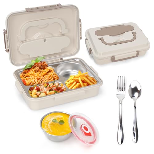 Bonjoli 304 stainless steel insulated lunch box，Sealed leak-proof，Adult men and
