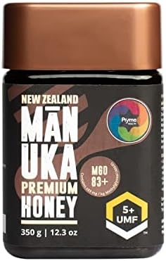 PrymeHealth Raw Premium Manuka Honey|Umf 5+ And Mgo 83+ Certified|Bpa Free Jar From New Zealand|Imported Manuka Honey, 350 Gram
