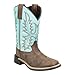 Smoky Mountain Boots Kids' Rustic Rider Western Boot, Little Kid, Brown Distress/Turquoise, Medium, Size 13.5 US