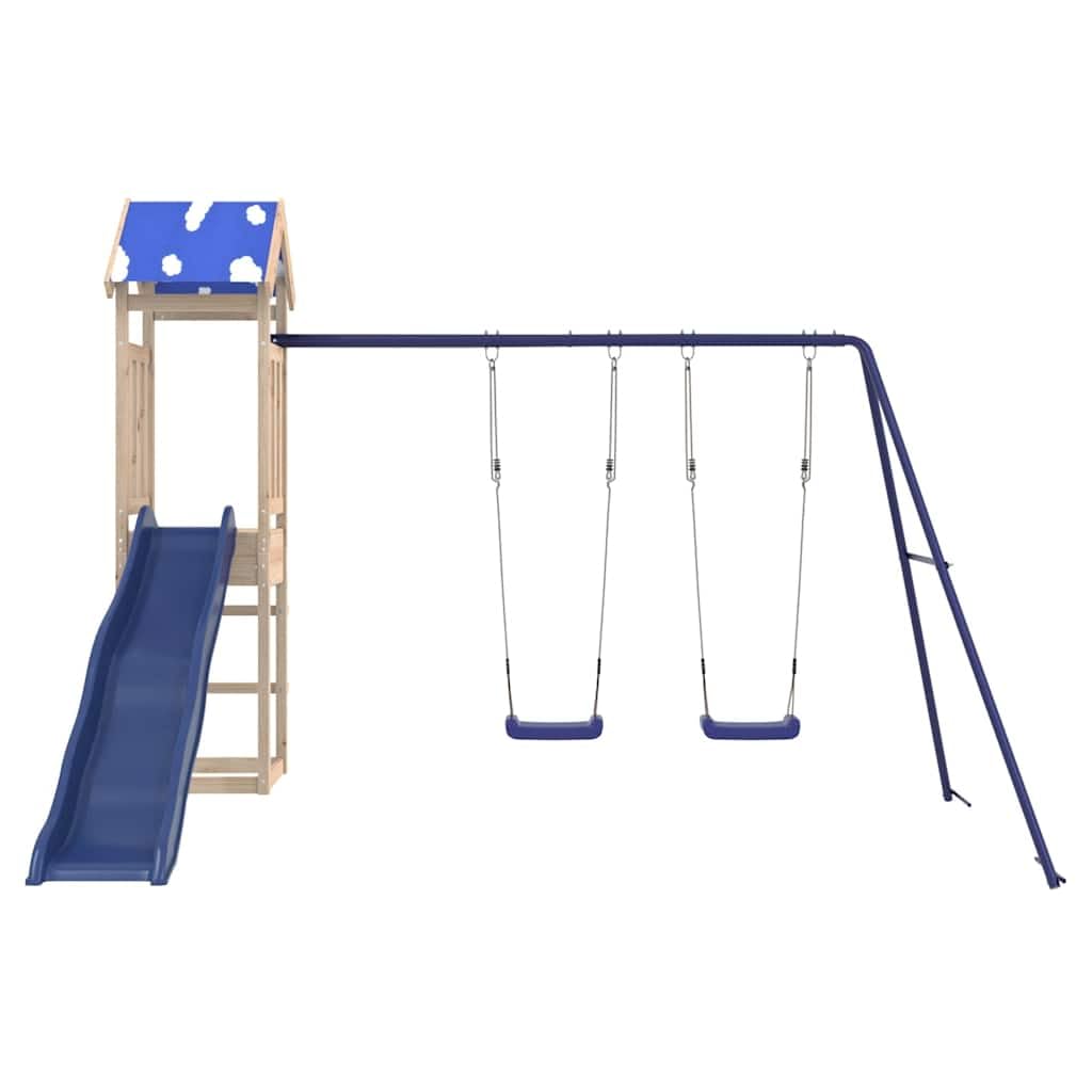 Spielturm Massivholz Kiefer mit Schaukel, Rutsche, Sandkasten und Klettergerüst für Garten, Outdoor Spielplatz, Kinderspielgerät mit Sicherheit und Bewegung, Freizeitspaß im Hof