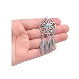 Acxico 10pcs Antique Silver Dream Catcher Charms for Jewelry Making Bracelets DIY Craft