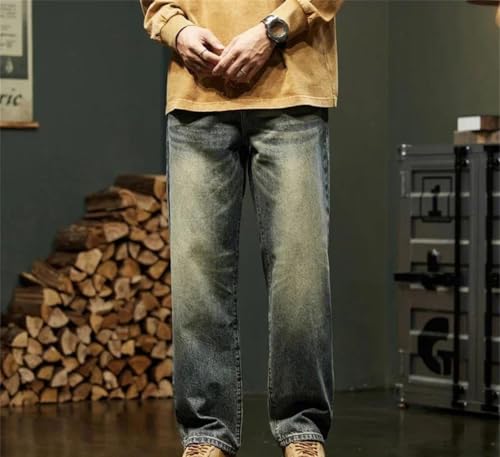 Men's 2025 Autumn & Winter Denim Pants, Loose Wide Leg, Trendy, Comfortable Casual Long Trousers2