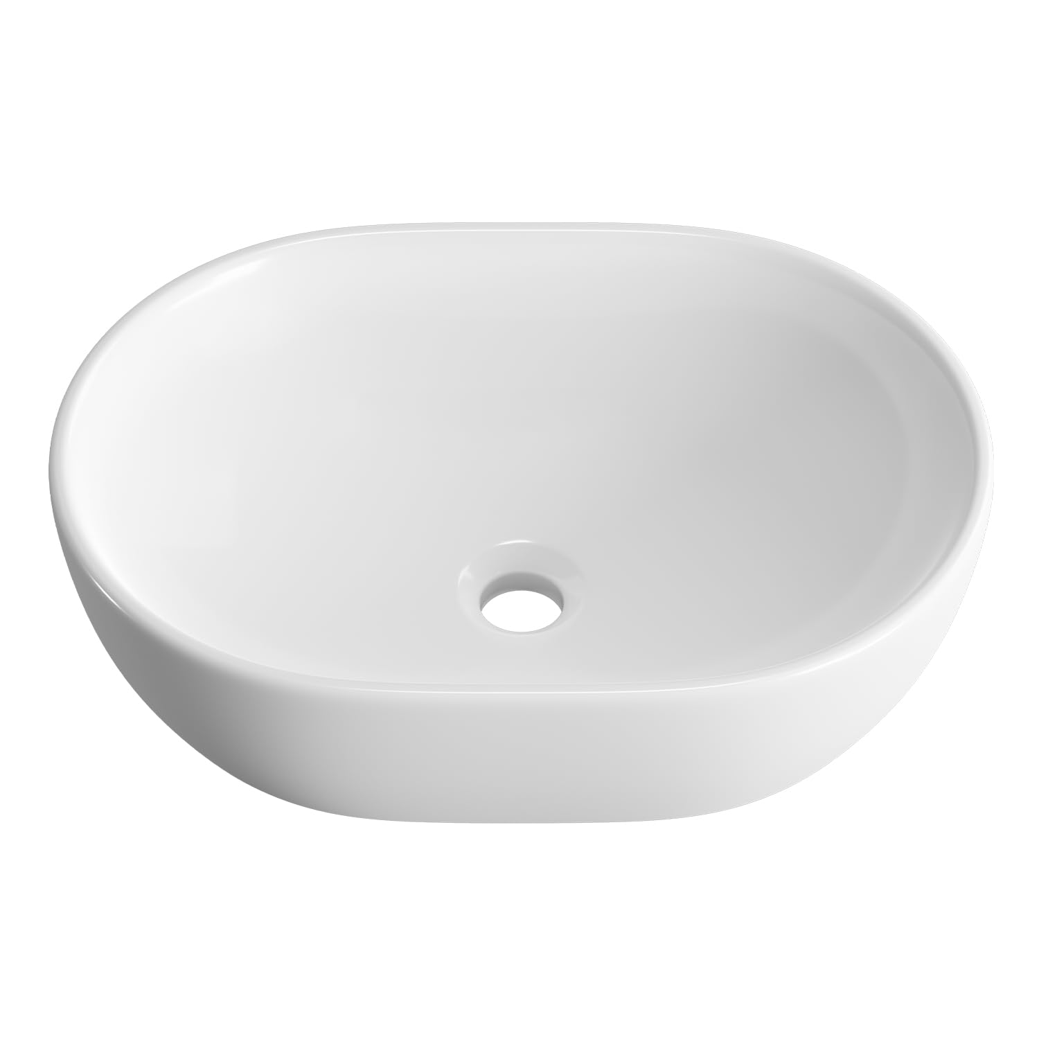 Fregaderos ovalados de 19 x 14 pulgadas para baño, lavamanos de porcelana blanca de cerámica para baño, fregadero moderno de encimera, lavabo de tocador, lavabo artístico