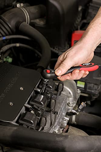 Ares 42033-3-Piece 72-Tooth Composite Ratchet Set - Chrome Vanadium Steel Construction & Full Composite Shell - Offset Handle - 72-Tooth Quick Release Reversible Heads #TOP4