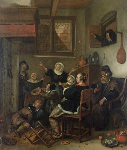 Impressions d'art mural Jan Havickszoon Steen toile vintage haut de gamme 60x90
