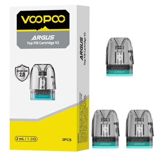 VOOPOO ARGUS Top Fill Cartridge V2 2mL Argus Pod Voopoo Pods PNP X Coils for ArgusP2 ArgusG2 kit 3PCS No Nicotine (1.0 ohm)