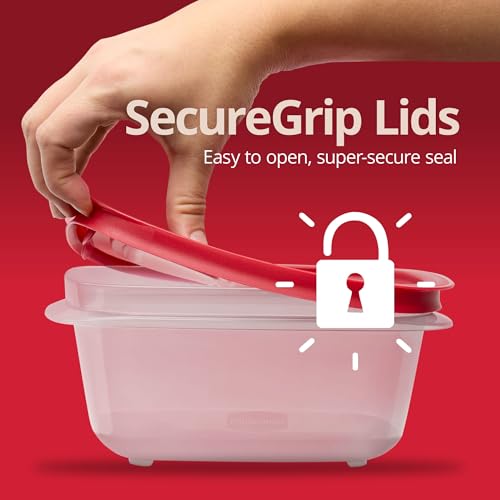 Image of Rubbermaid 7.81- and 14.66-Cup EasyStore Square Containers, 2 Pack, Food Storage Containers, Food Storage Containers with Lids