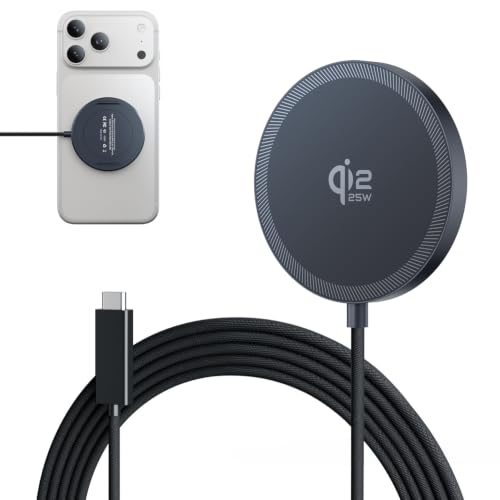 GEEKERA Qi2.2 25W magnetisches Schnellladegerät mit Faltständer: Ultradünnes Flaches Wireless Charger für Apple MagSafe iPhone 18-12 Serie… – Ansicht 1