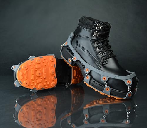 Ice Beast Low-Pro, Heavy-Duty Industrial Grade Traction Aid for Walking on Snow and Ice, Size Large (1 Pair)