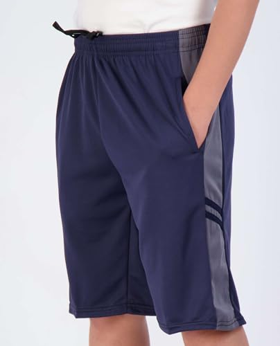 Real Essentials 5 Pack: Boys' Mesh Basketball Athletic Shorts with Pockets – Teen Kids Youth Quick Dry Soccer Running Gym4