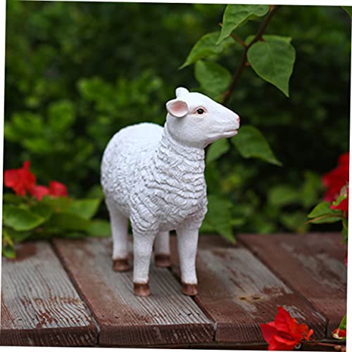 Yardwe Decorative Lights Outdoor Table Decor Miniature Glass Animals Car Accessories Decorative Figure Sheep Table Decor Farm Animal Figures Diy Bonsai Sheep Resin Sheep Ornaments #TOP6