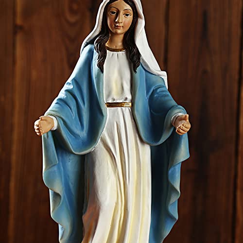 Wsimei Virgin Mary The Blessed Mother Of The Immaculate,Religiou Small Statuemade Of Resin Full Color,Garden Sculpture,Outdoor,Indoor Decorative,A #TOP4