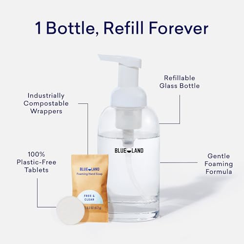 Image of BLUELAND Hand Soap Starter Set, 1 Bottle with 4 Refill Tablets, Variety