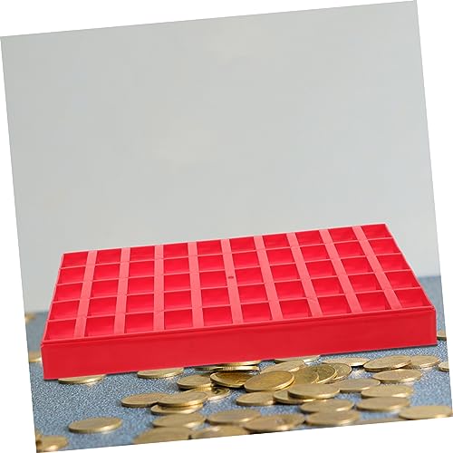 Caja organizadora de monedas color rojo de plástico miniatura 6