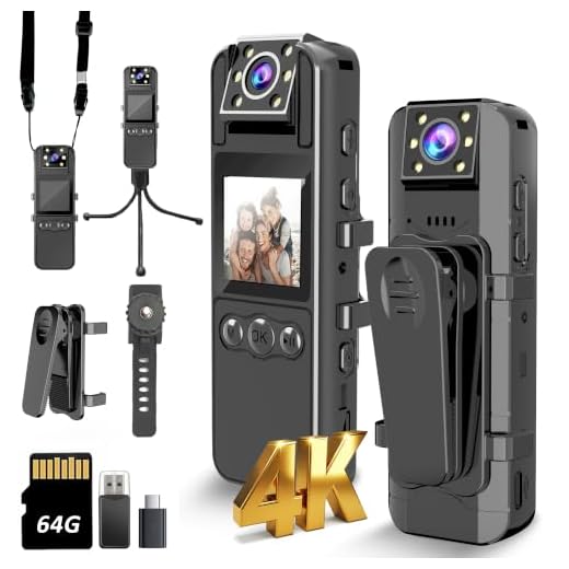 High-Definition Body Camera with 180° Lens