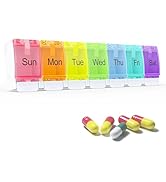 Pill Box, Tablet Box, Pill Boxes 7 Day 1 Times a Day, Pill Organiser for Travel, Weekly Tablet Or...