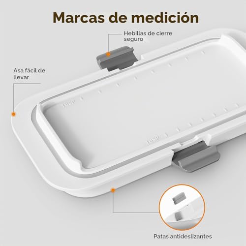 Miniatura 4 de Pisol Mantequera, Para 250g Y 500g De Manteca, Conservador De Mantequilla Hermético Con Tapa Para Un Paquete Completo De Una Libra, Recipiente Con Cierre Para Encimera, Blanco