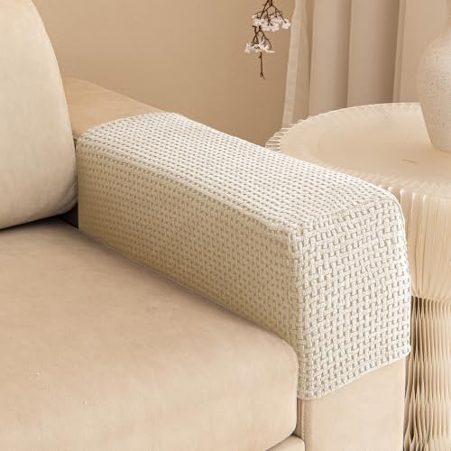 KaviKon Sofa Armrest Cushion Covers, Stretch Sectional Slipcovers Washable