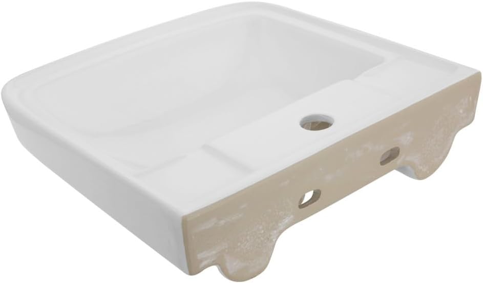 RENOVATORS Supply Manufacturing Haddy White Ceramic Rectangle Wall Mount Bathroom Sink 16" W Without Overflow and Single Faucet Hole 22435