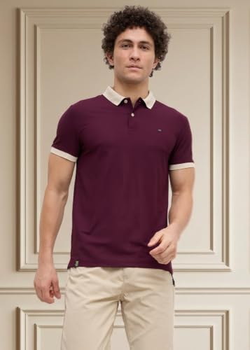 Image of Nostrum Mary Half Sleeve Polo T-Shirt with Two-Tone Collar, Stylish T Shirt for Men, Polo Tshirts for Men, Cotton T Shirt for Man, Casual Tshirt for Mens Boys